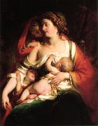 Friedrich von Amerling Mutter und Kinder oil painting on canvas